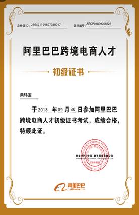 跨境电商人才初级证书 跨境电商人才初级证书